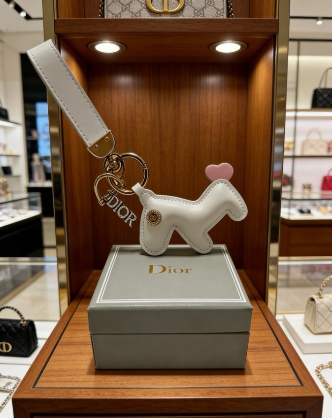ディオール スーパーコピー レザーアニマルキーホルダー ホワイトカラー上品デザイン 口コミ多数_1