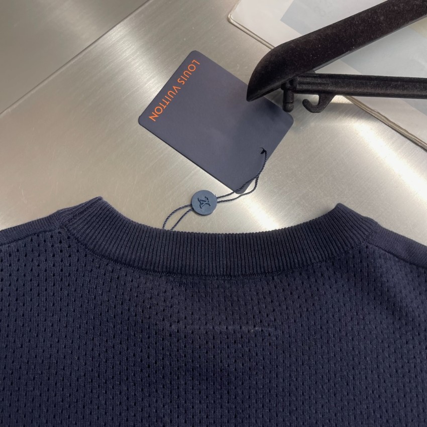 ルイヴィトン ハイブランド ニット半袖Tシャツ ロゴ刺繍デザイン ブランド代用_2