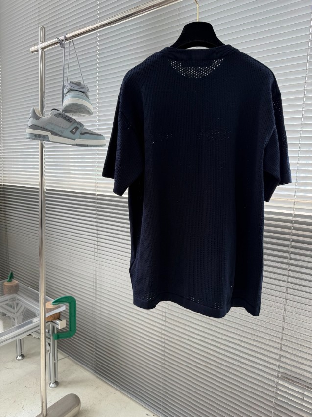 ルイヴィトン ハイブランド ニット半袖Tシャツ ロゴ刺繍デザイン ブランド代用_8