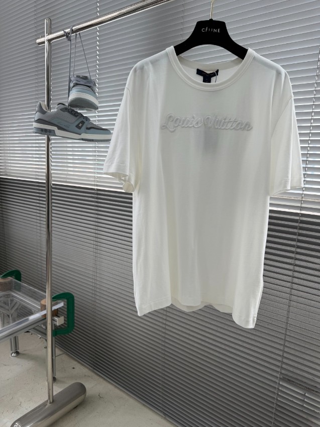ルイヴィトン 格安 半袖Tシャツ ロゴ刺繍シンプルデザイン 高評価_5