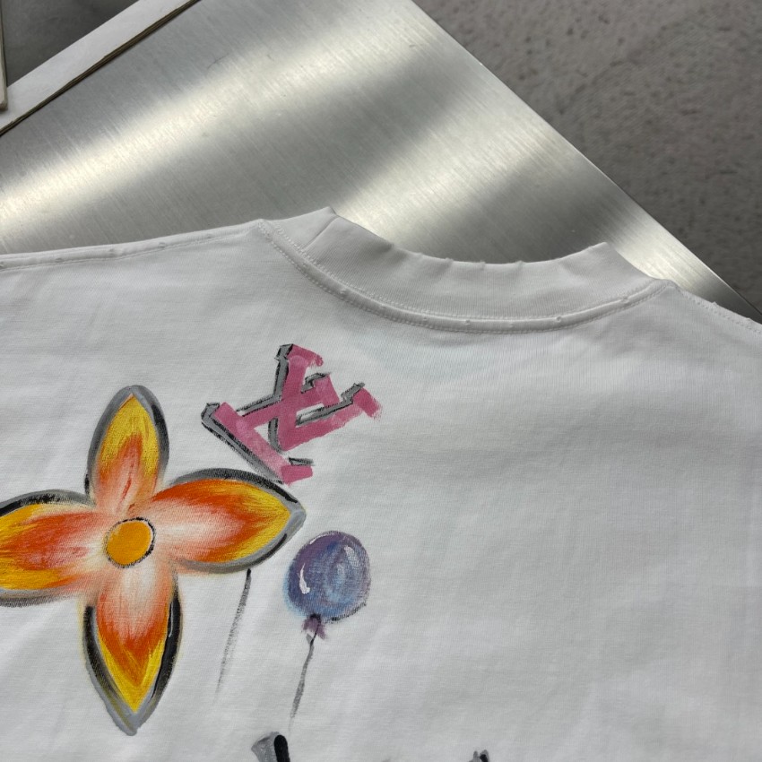 ルイヴィトン スーパーコピー 半袖Tシャツ ロゴ刺繍シンプルデザイン 満足度高い_5