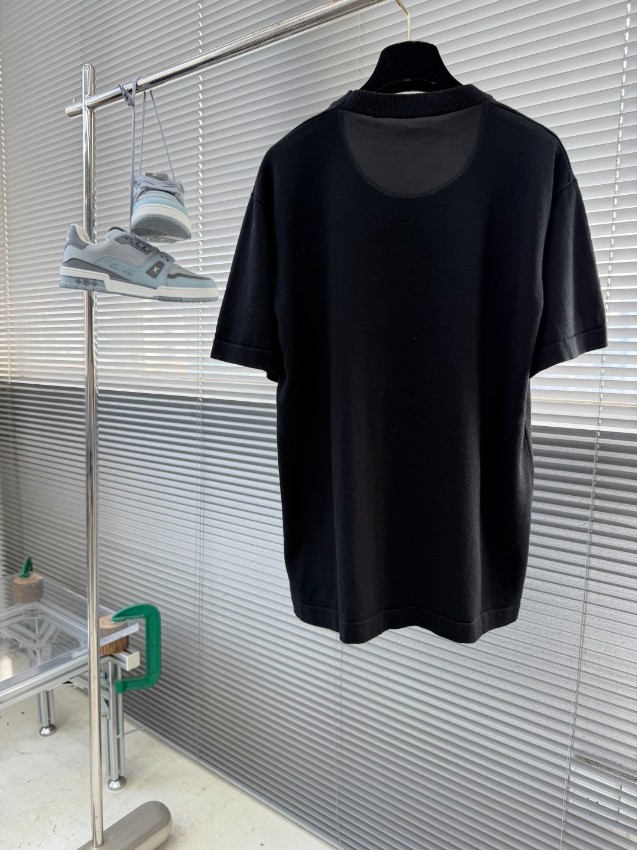 ルイヴィトン ハイブランド ニット半袖Tシャツ 異素材ポケットデザイン 確実に届く_4