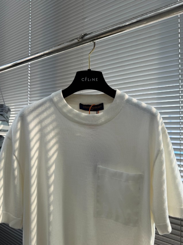ルイヴィトン 格安 ニット半袖Tシャツ 異素材ポケットミニマル 追跡可能_7