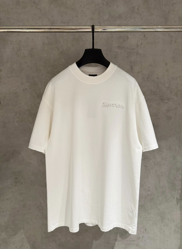バレンシアガ ハイブランド ロゴ刺繍半袖Tシャツ ミニマルデザイン 上質感_2