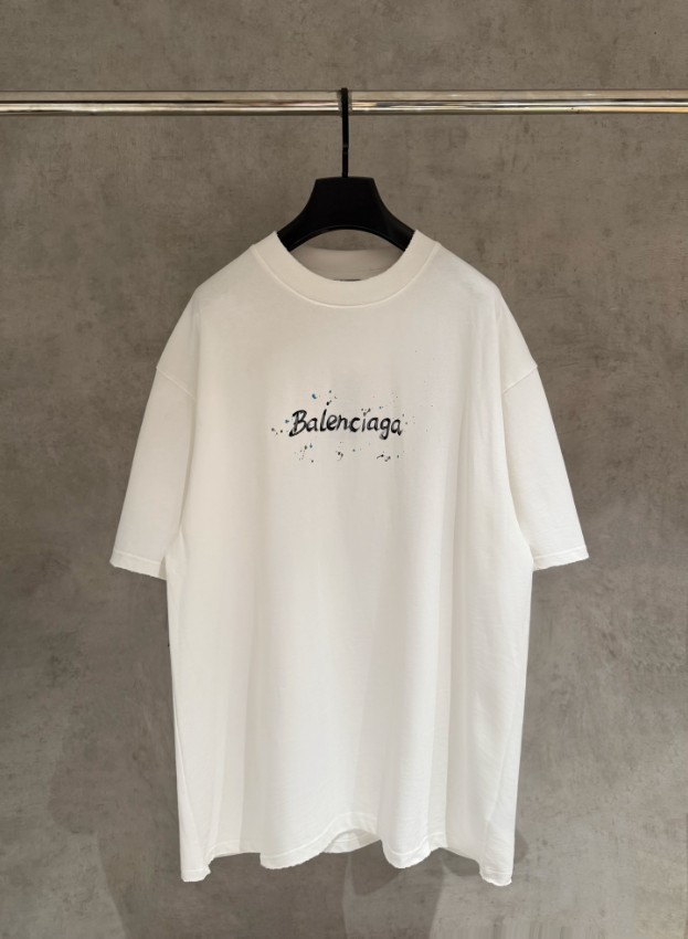 バレンシアガ 本物級コピー ロゴプリント半袖Tシャツ スプラッシュデザイン 高品質_5