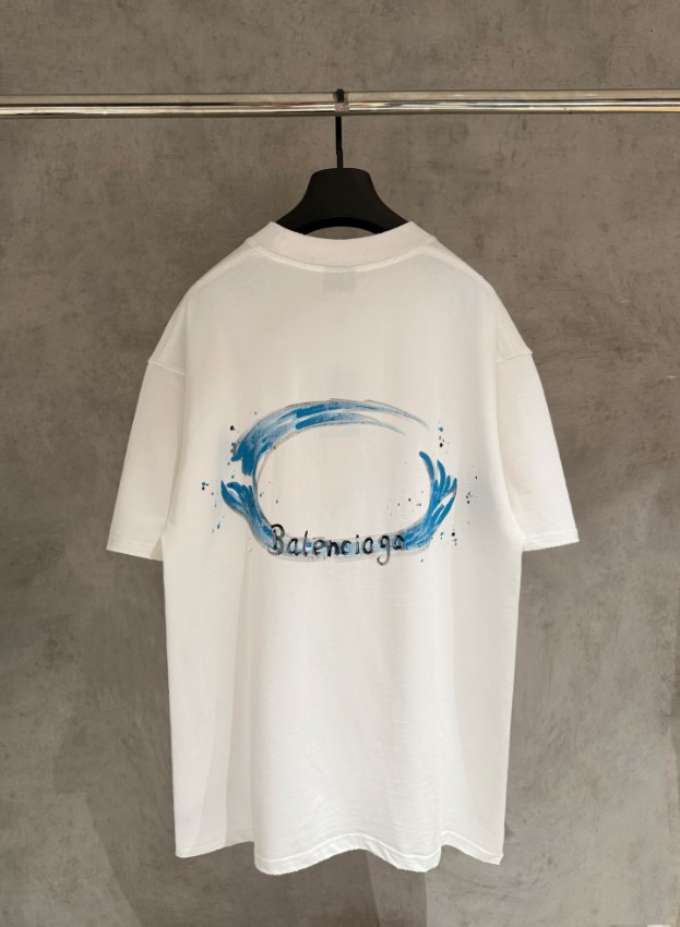 バレンシアガ 本物級コピー ロゴプリント半袖Tシャツ スプラッシュデザイン 高品質_6