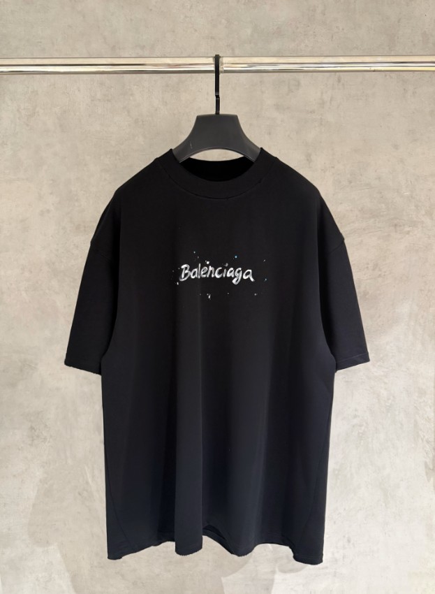 バレンシアガ スーパーコピー ロゴプリント半袖Tシャツ スプラッシュデザイン 上質感_5