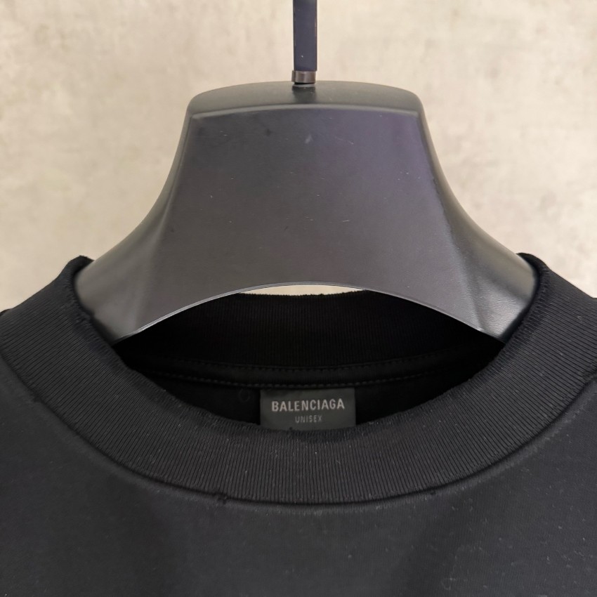 バレンシアガ ハイブランド ロゴ刺繍半袖Tシャツ 波形ラインデザイン 上質感_2