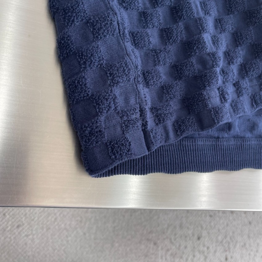 ルイヴィトン n級 半袖ニットTシャツ ダミエ調立体織りデザイン 肌触り良好_3