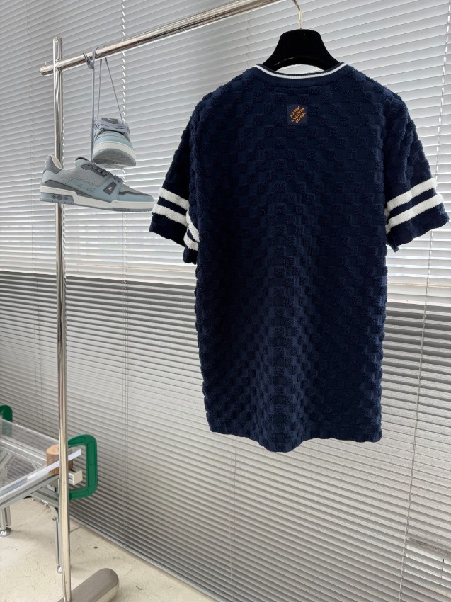 ルイヴィトン n級 半袖ニットTシャツ ダミエ調立体織りデザイン 肌触り良好_6