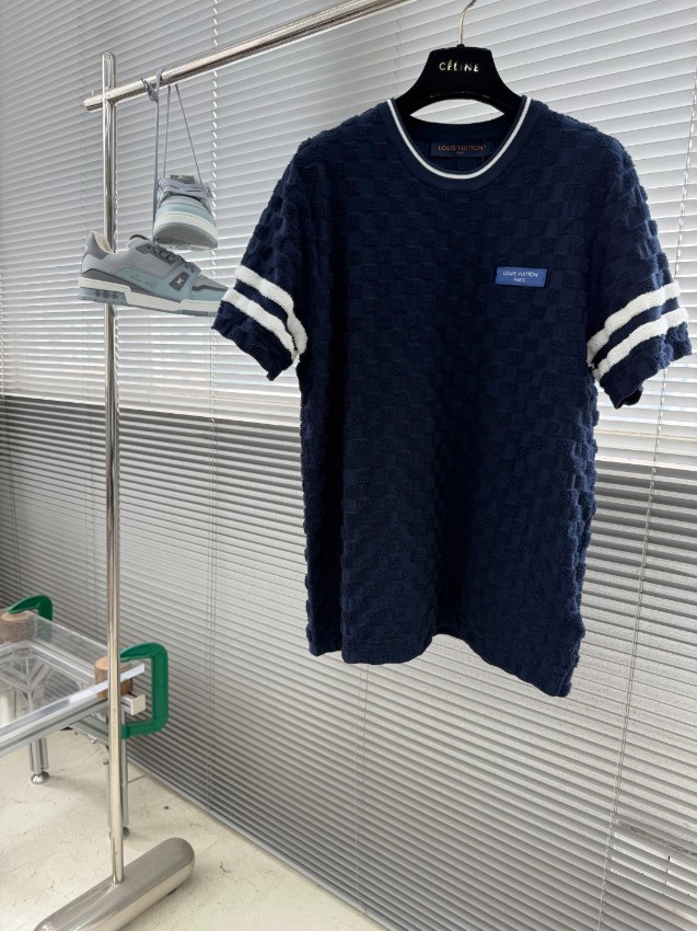 ルイヴィトン n級 半袖ニットTシャツ ダミエ調立体織りデザイン 肌触り良好_5