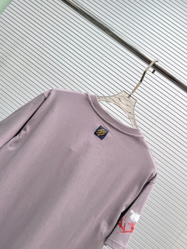 ルイヴィトン スーパーコピー ペイントグラフィック半袖Tシャツ アートデザイン 通気性抜群 安心サイト_4