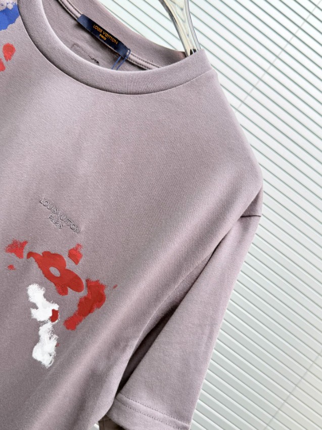 ルイヴィトン スーパーコピー ペイントグラフィック半袖Tシャツ アートデザイン 通気性抜群 安心サイト_7