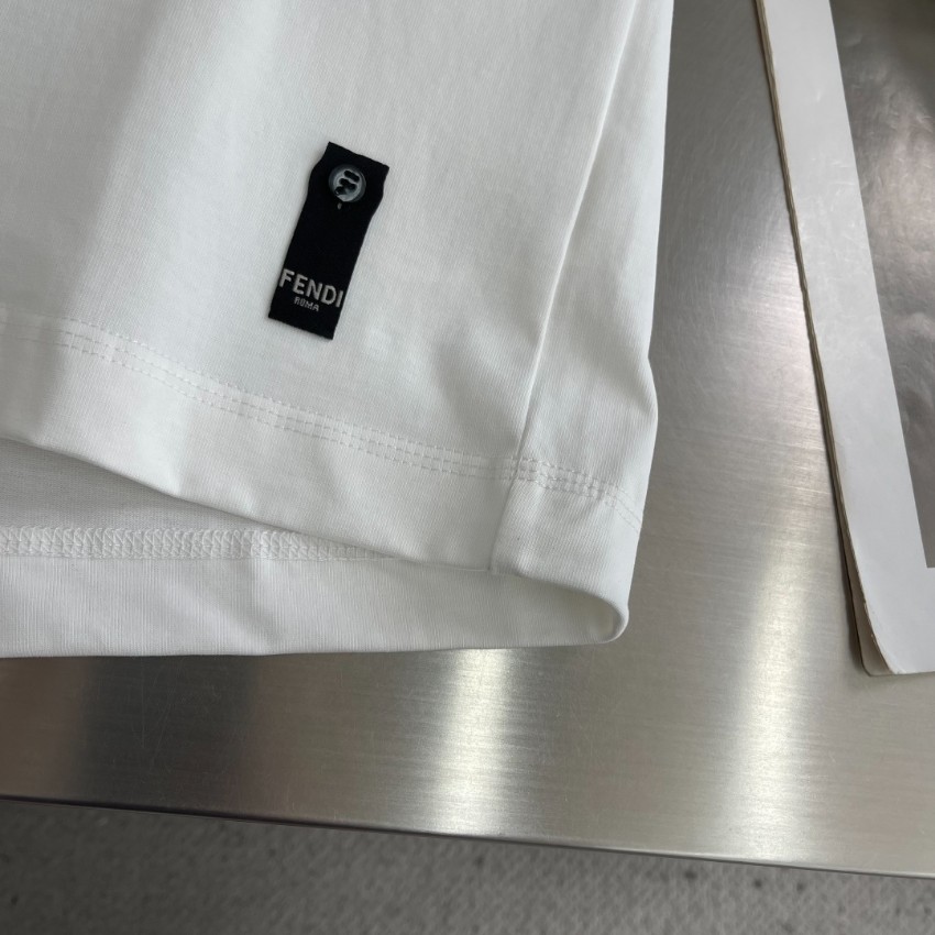 フェンディ ハイブランド ロゴ刺繍Tシャツ マルチカラーデザイン 激安_2