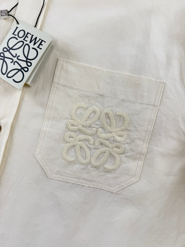 ロエベ スーパーコピー 刺繍ポケットシャツ 長袖シンプルデザイン 上質感_6