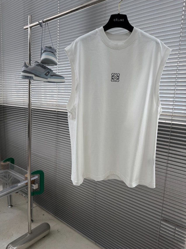 ロエベ スーパーコピー ノースリーブTシャツ アナグラム刺繍 ミニマル設計 口コミ多数_4