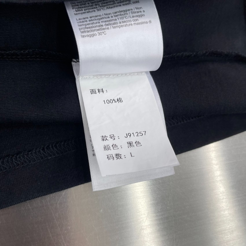 ロエベ ハイブランド ロゴ刺繍Tシャツ 半袖チェック袖デザイン 高品質_2