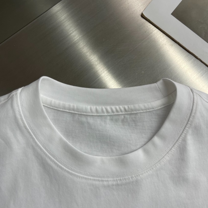 ロエベ 本物級コピー ロゴ刺繍Tシャツ 半袖チェック袖デザイン 上質感_3