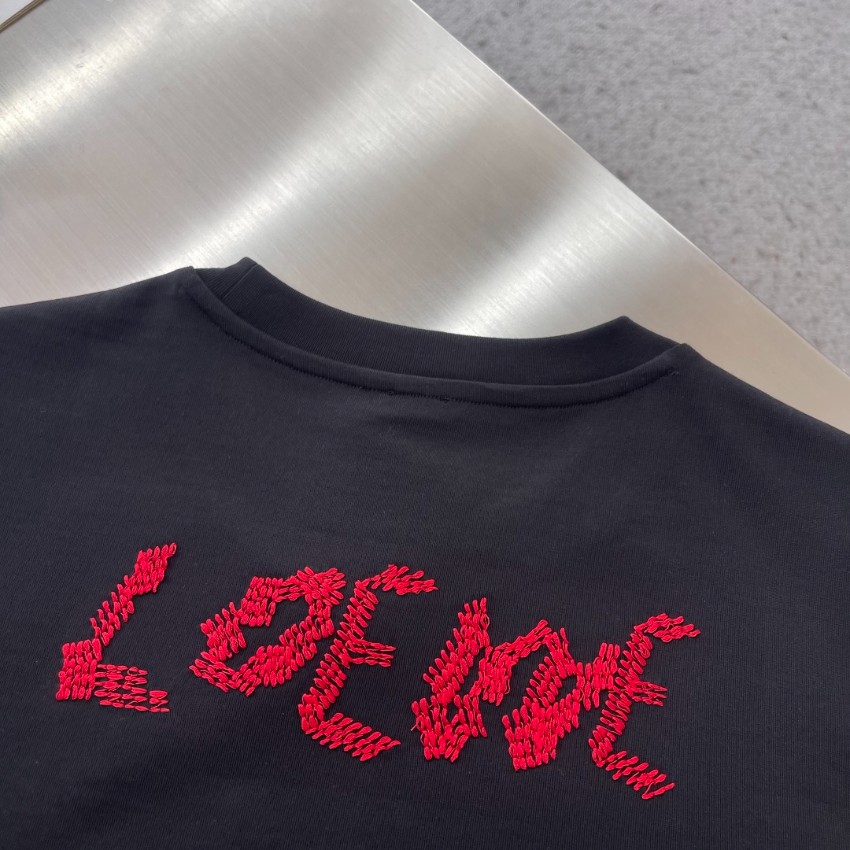 ロエベ ハイブランド アナグラム刺繍Tシャツ 半袖ミニマルデザイン 高再現度_4