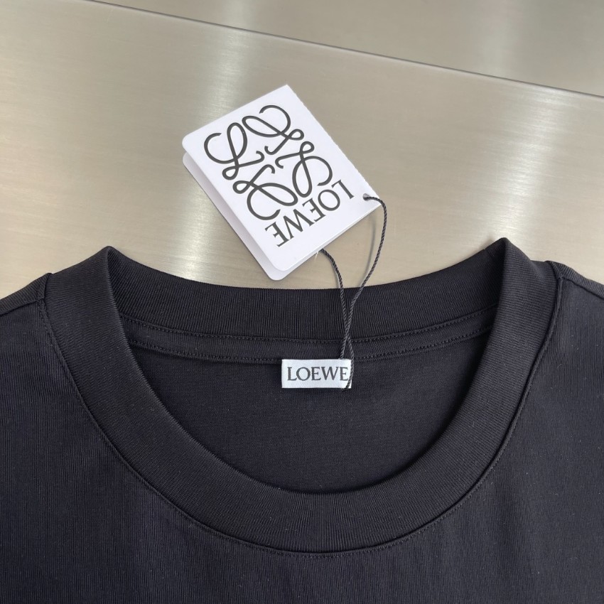 ロエベ ハイブランド アナグラム刺繍Tシャツ 半袖ミニマルデザイン 高再現度_2