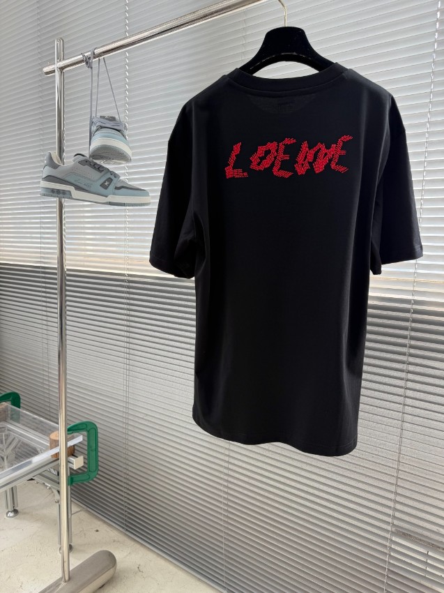 ロエベ ハイブランド アナグラム刺繍Tシャツ 半袖ミニマルデザイン 高再現度_6