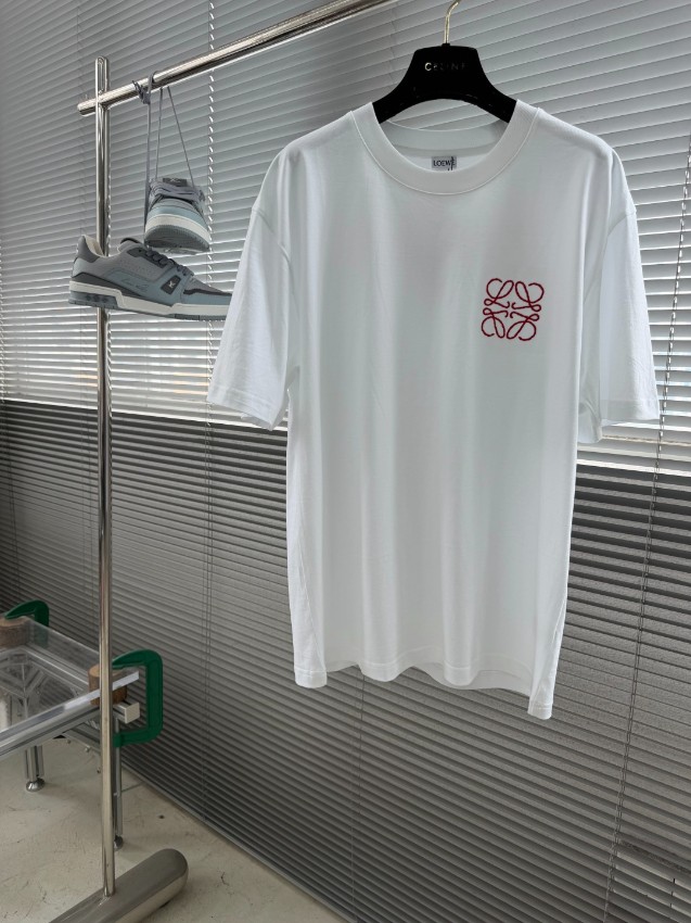 ロエベ 本物級コピー アナグラム刺繍Tシャツ 半袖ミニマルデザイン 精密ディテール_5