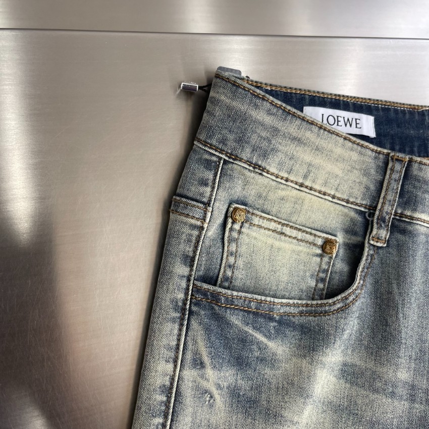 ロエベ n級 ヴィンテージウォッシュデニムパンツ ストレートシルエット 高評価_5