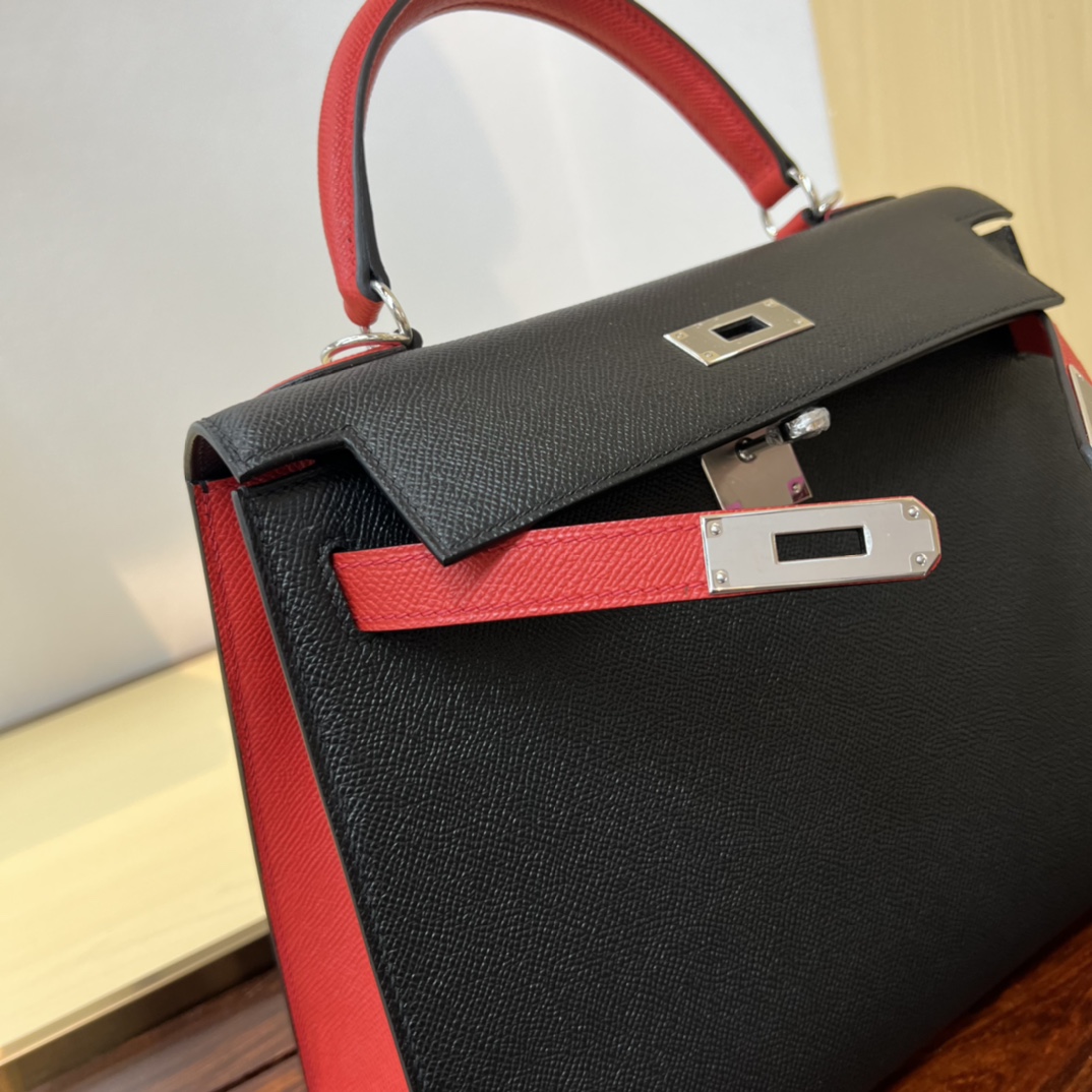 エルメス n級 ケリー ハンドバッグ バイカラーデザイン シルバー金具 高品質_7