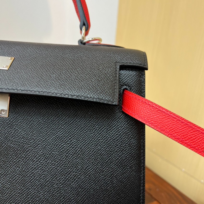 エルメス n級 ケリー ハンドバッグ バイカラーデザイン シルバー金具 高品質_5