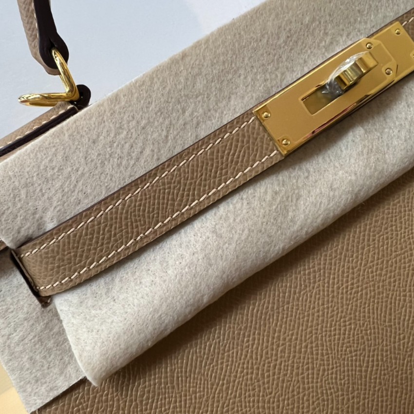 エルメス ハイブランド ケリー ハンドバッグ ベージュ系カラー ゴールド金具 上質感_1
