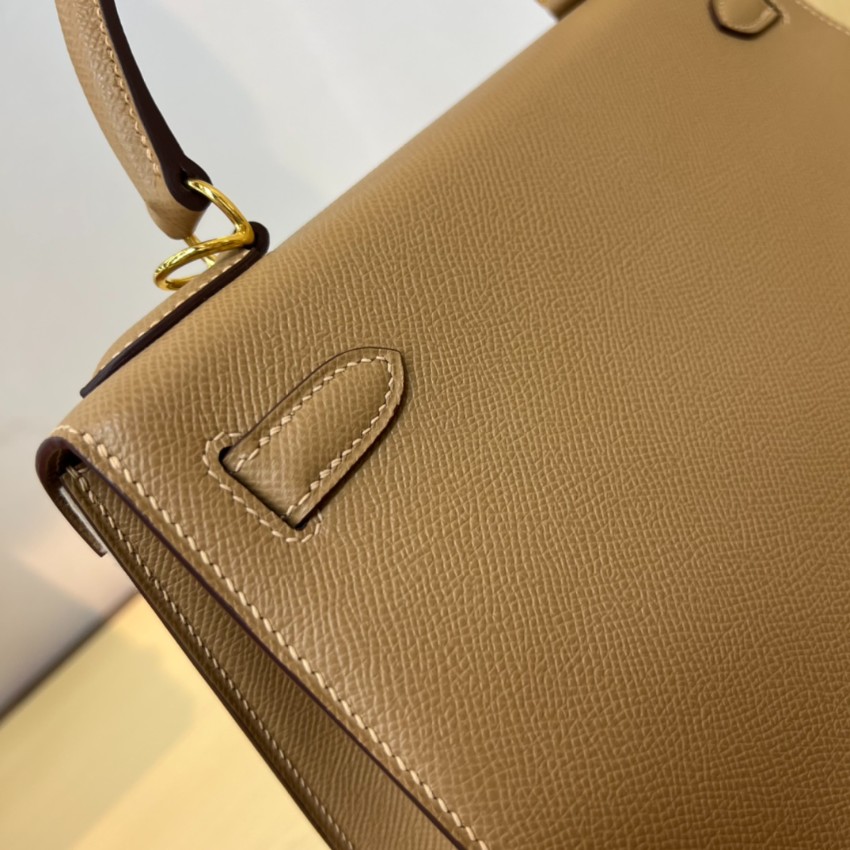 エルメス ハイブランド ケリー ハンドバッグ ベージュ系カラー ゴールド金具 上質感_8