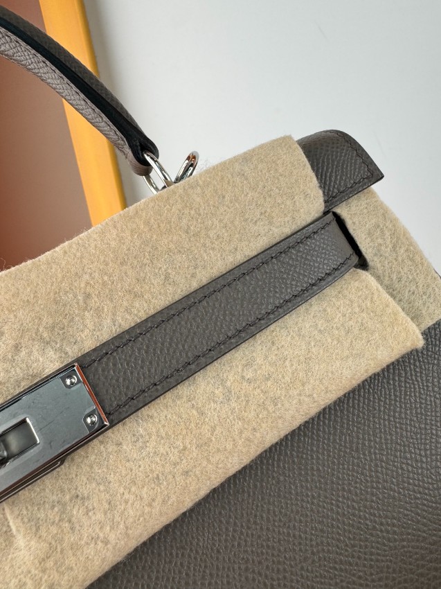 エルメス 本物級コピー ケリー ハンドバッグ グレージュカラー シルバー金具 高再現度_7