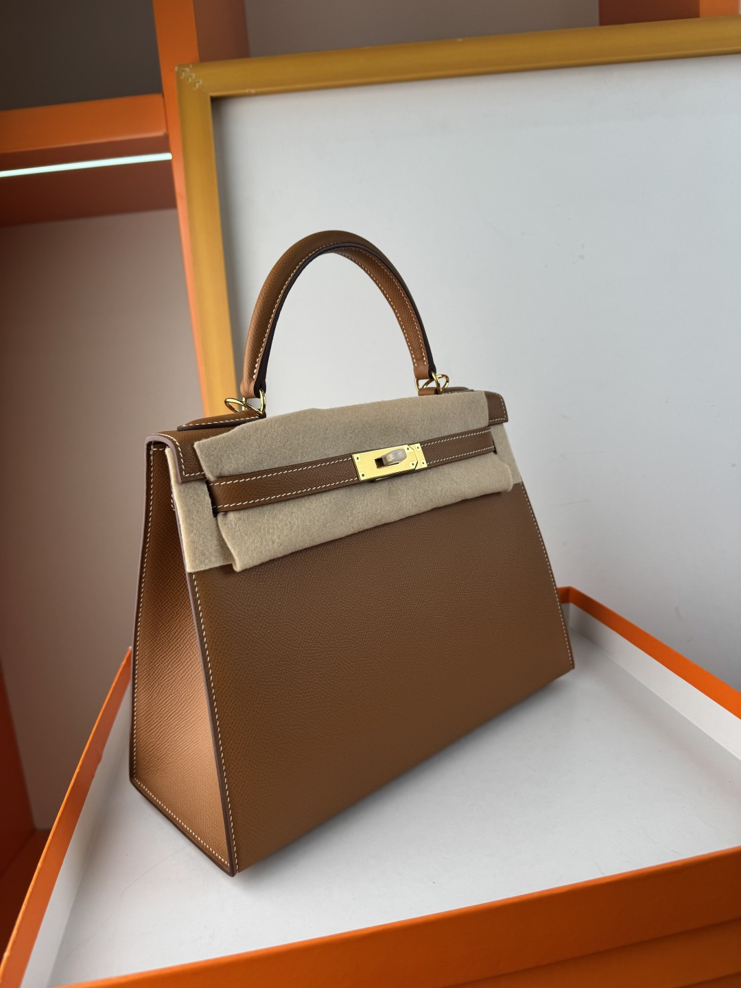 エルメス スーパーコピー ケリー ハンドバッグ キャメルブラウン ゴールド金具 定番_2