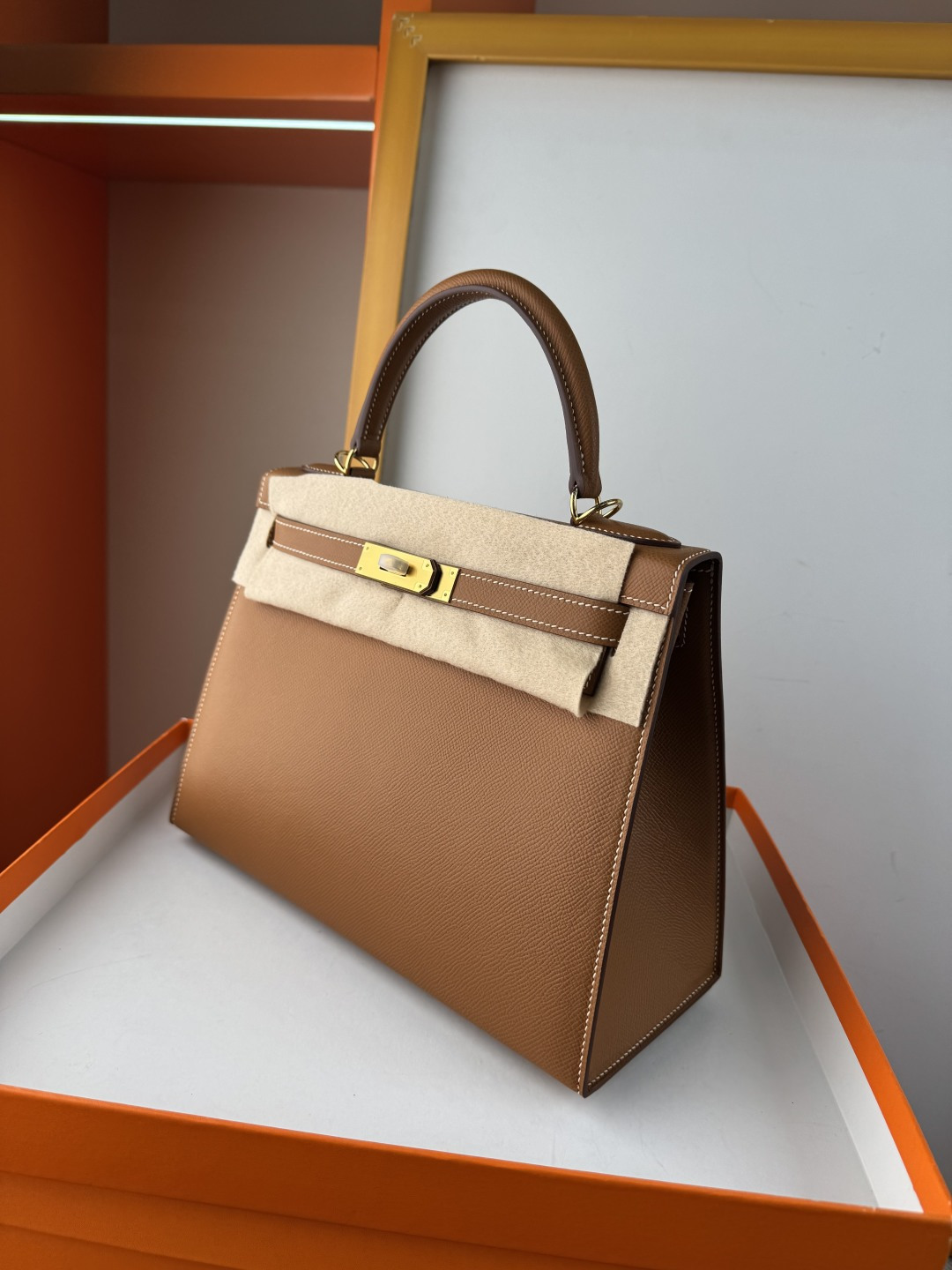 エルメス スーパーコピー ケリー ハンドバッグ キャメルブラウン ゴールド金具 定番_4