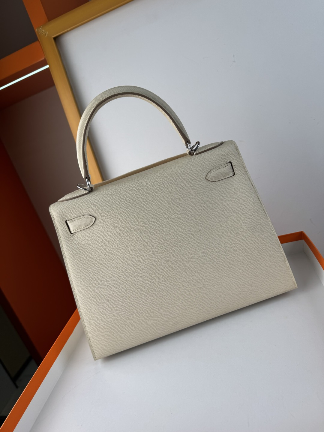 エルメス スーパーコピー ケリー ハンドバッグ アイボリーカラー シルバー金具 新作_5