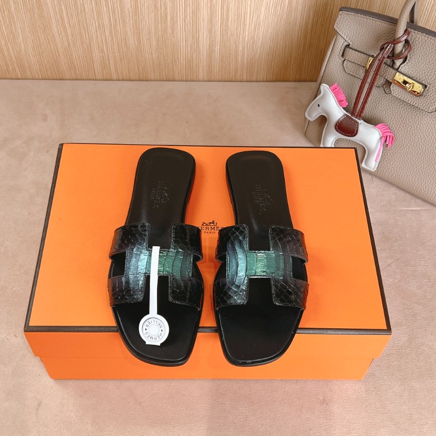 エルメス n級 Hカットサンダル クロコ型押し フラット仕様 実店舗運営_3