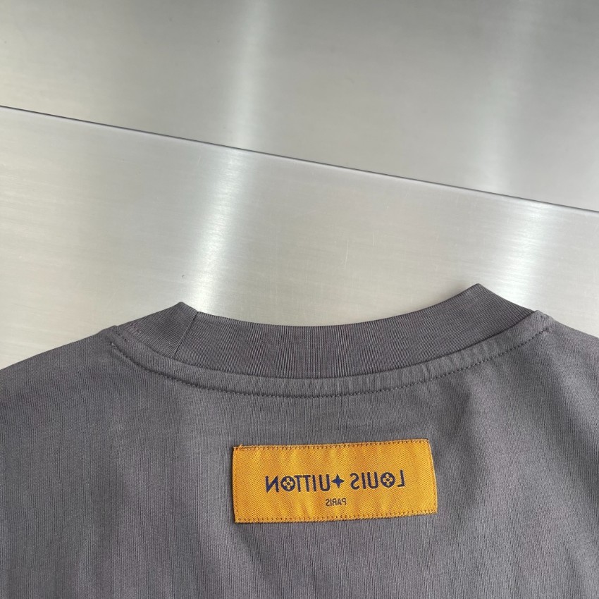 ルイヴィトン スーパーコピー Tシャツ ロゴ刺繍デザイン コットン素材 シンプルデザイン_1