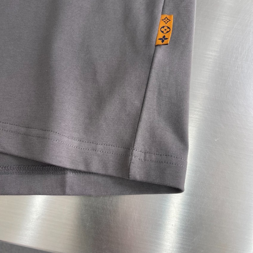 ルイヴィトン スーパーコピー Tシャツ ロゴ刺繍デザイン コットン素材 シンプルデザイン_2
