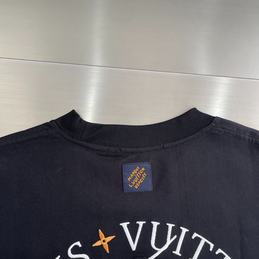 ルイヴィトン 本物級コピー ミニロゴ刺繍半袖Tシャツ シンプルデザイン 高品質_5