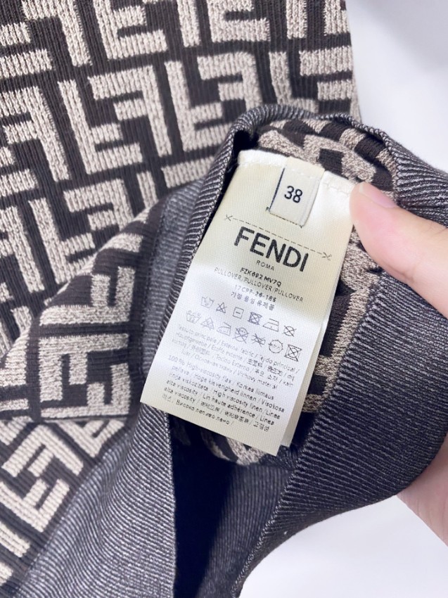 フェンディ 本物級コピー FFロゴニットトップス 半袖クルーネックデザイン 丁寧な縫製_5