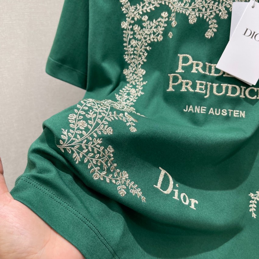 ディオール ハイブランド プリントTシャツ フレーム刺繍デザイン コットン素材 上質感_4