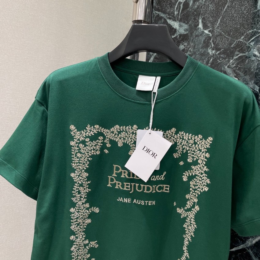 ディオール ハイブランド プリントTシャツ フレーム刺繍デザイン コットン素材 上質感_5