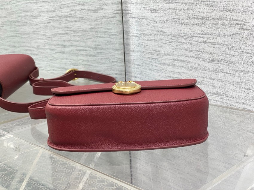 ディオール 格安 ショルダーバッグ レッドレザー ゴールド金具 口コミ多数_9