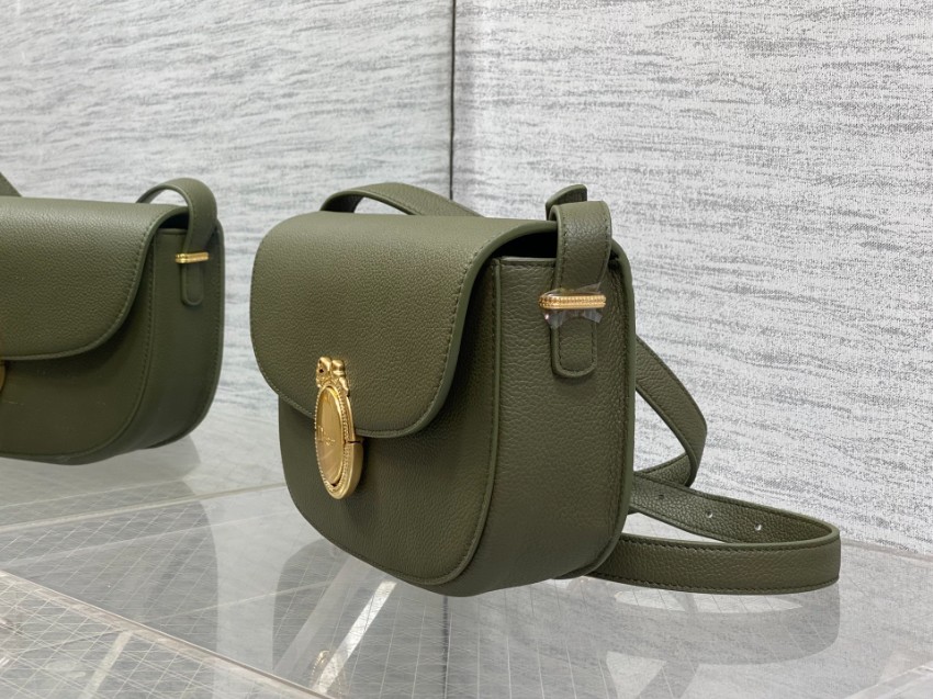 ディオール スーパーコピー ショルダーバッグ グリーンレザー ゴールド金具 丁寧な縫製_3