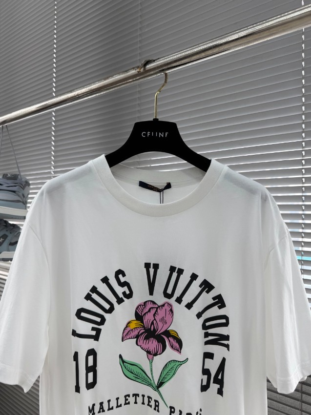 ルイヴィトン ハイブランド フラワーロゴTシャツ 半袖カジュアルデザイン ブランド代用_5