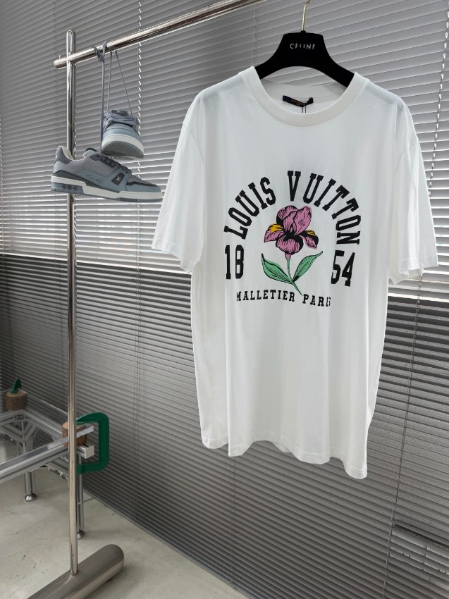 ルイヴィトン ハイブランド フラワーロゴTシャツ 半袖カジュアルデザイン ブランド代用_7