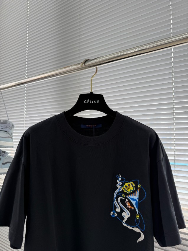 ルイヴィトン 格安 刺繍ロゴTシャツ 半袖シンプルデザイン 高評価_4