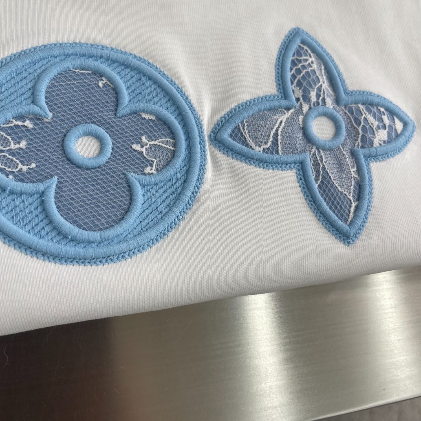 ルイヴィトン ブランド コピー モノグラム刺繍Tシャツ 半袖カジュアルデザイン 安心サイト_2