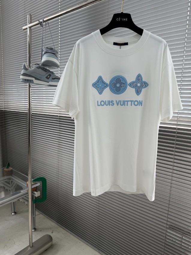 ルイヴィトン ブランド コピー モノグラム刺繍Tシャツ 半袖カジュアルデザイン 安心サイト_5