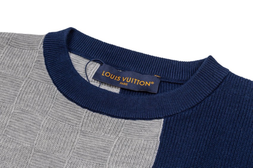 ルイヴィトン ハイブランド パッチワークニットTシャツ 半袖切替デザイン 高品質_5